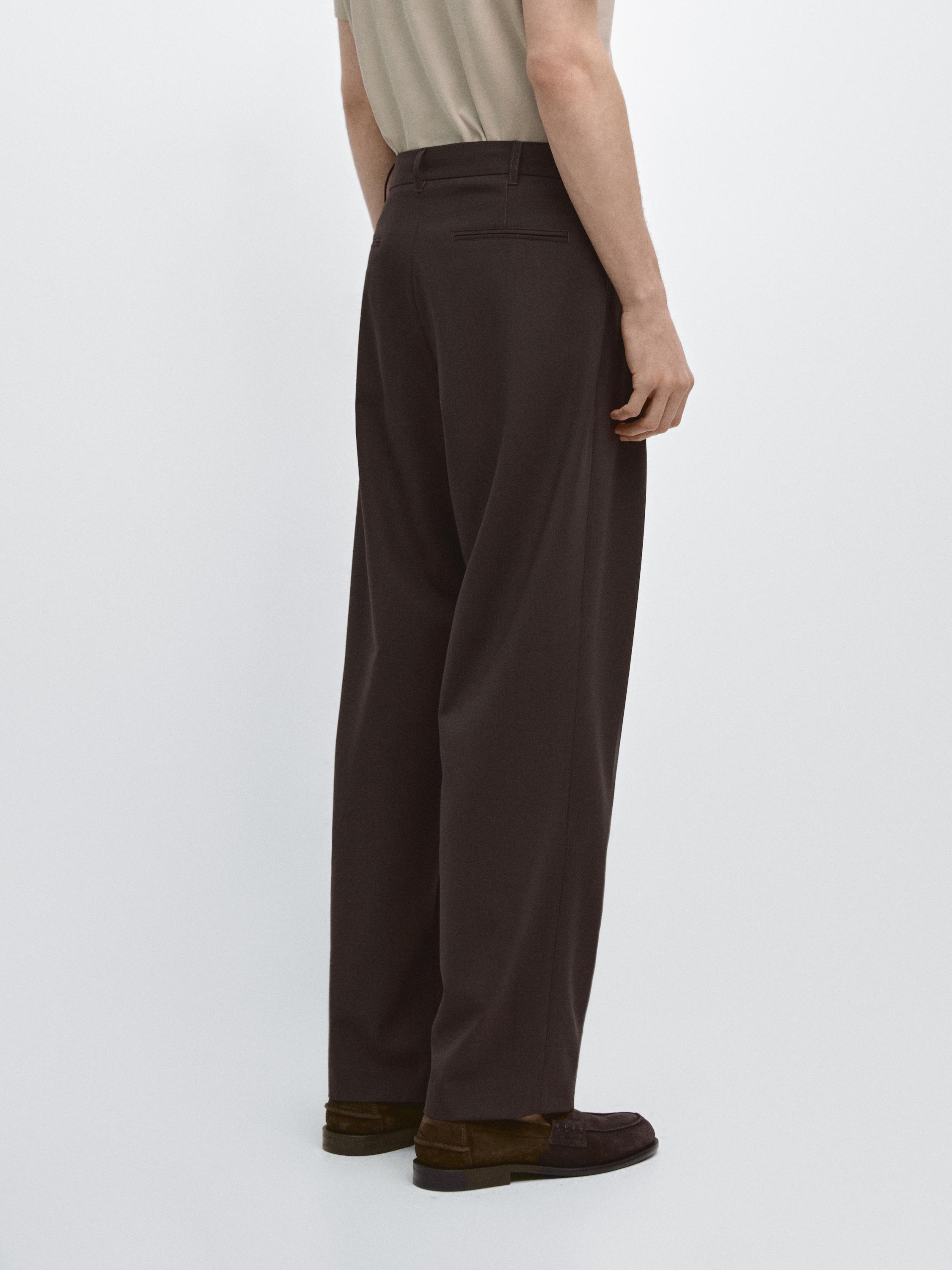 Pantalon relaxed fit mélange laine froide
